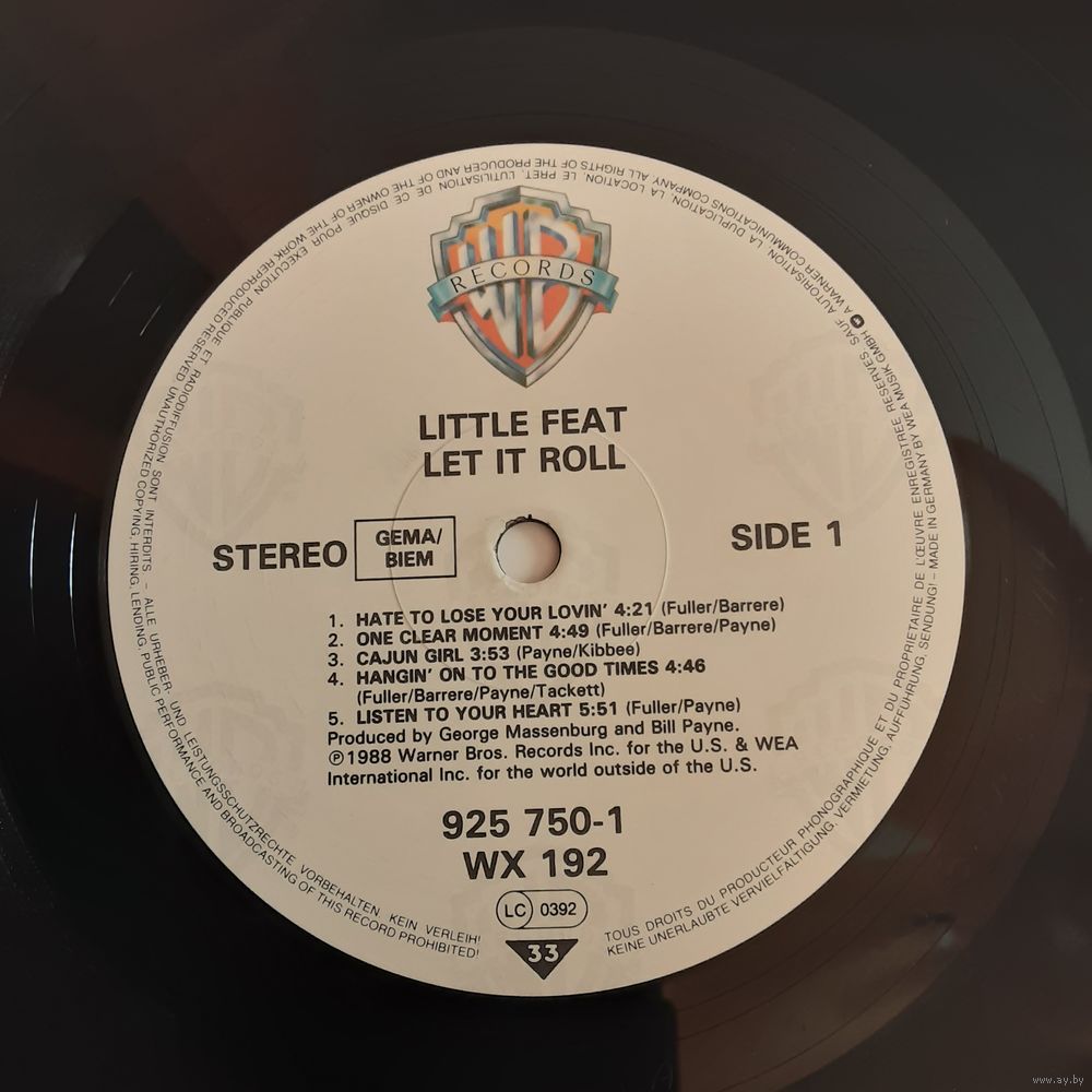 LITTLE FEAT - 1988 - LET IT ROLL (EUROPE) LP. Купить в Минске — Музыка  Ay.by. Лот 5035124181