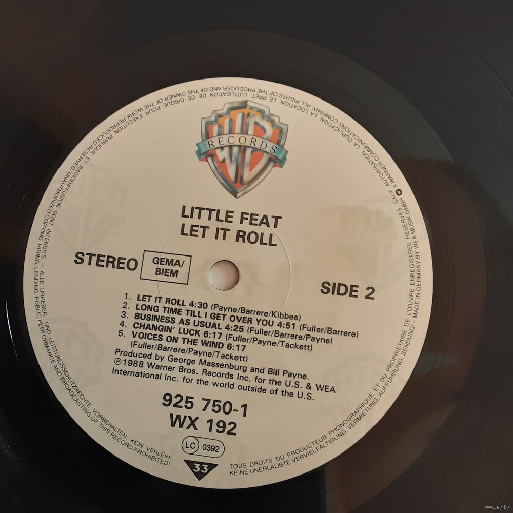 LITTLE FEAT - 1988 - LET IT ROLL (EUROPE) LP. Купить в Минске — Музыка  Ay.by. Лот 5035124181